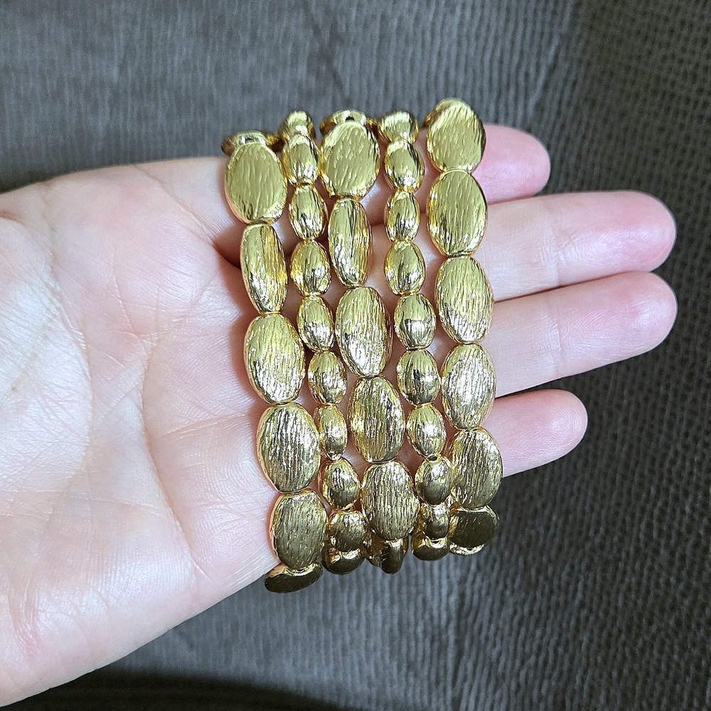House🏠 of Harlow 1960 Set of Five🖐 Stretchy Gold💛 Bead Bracelets - NWT - Picture 13 of 16